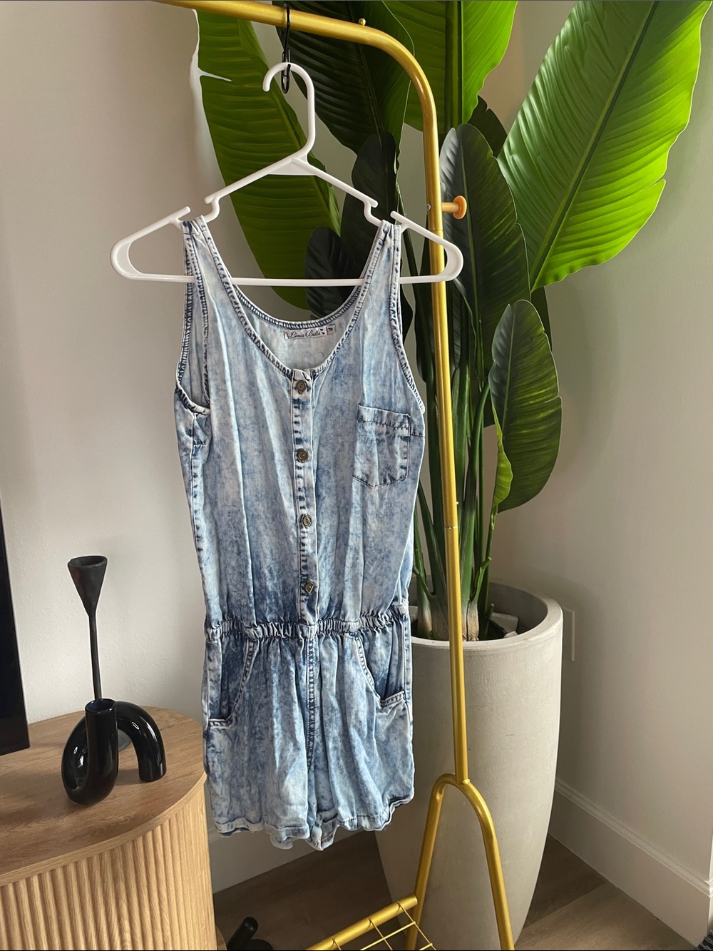 Washed Denim Romper - Light Blue Jumpsuit - Brazilian